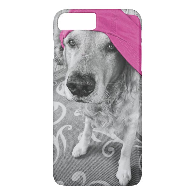 Coques Case-Mate iPhone Golden Retriever avec casquette rose (Dos)