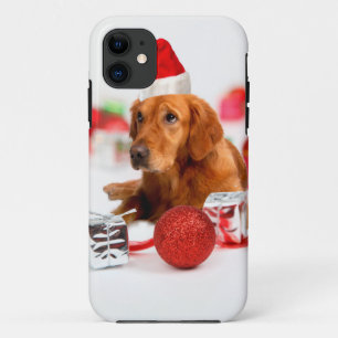 Case-Mate iPhone Case Golden Retriever Chien W Red Santa Chapel Noël