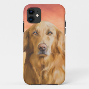 Coque iPhone 11 Golden Retriever Dog Water Color Art Peinture à l'
