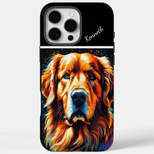 Coques iPhone 16 Pro Max Golden Retriever Gros plan Vibrant portrait