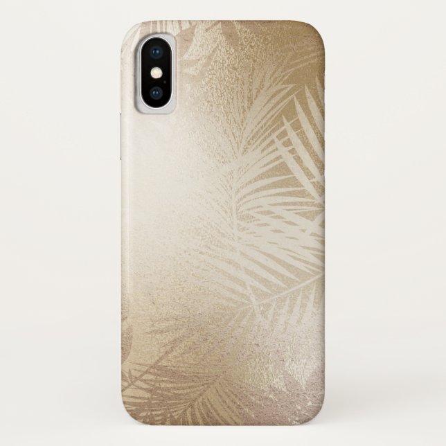 Coques Case-Mate iPhone Golden Shine Botanique Tropical Palm Tree Feuilles (Dos)