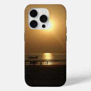 Coque iPhone 15 Pro Golden Summer Sunset Réflexion sur la plage