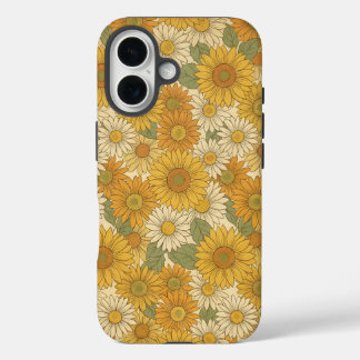 Coque Pour iPhone 16 Golden Sunflower Meadow | Warm Vintage Floral