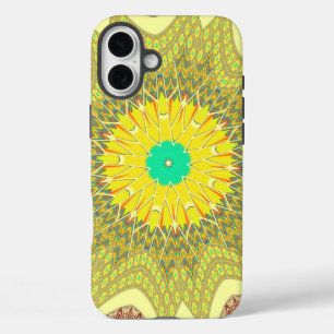 iPhone 16 Plus Case Golden Yellow Africain motif tribal ethnique
