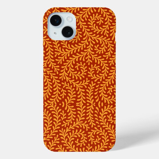 Coques Case-Mate iPhone Golden Yellow Leafy Vine Pattern  (Verso)