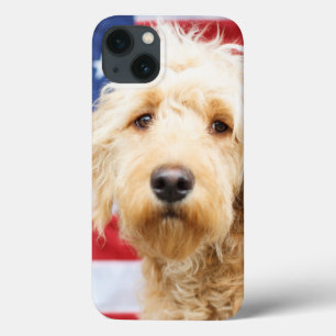 Case-Mate iPhone Case Goldendoodle avec drapeau américain