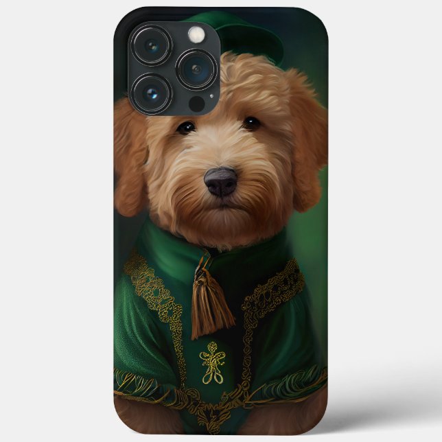 Coques Case-Mate iPhone Goldendoodle Chien en robe de la Saint-Patrick (Verso)