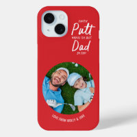 Golf papa moderne typographie rouge cadeau photo