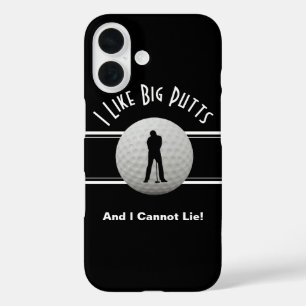 Coque Pour iPhone 16 Golfer I Like Big Putts Golf Humour Amusant Noir B
