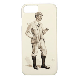 Coque iPhone 7 Golfeur vintage avec tuyau et bottes de tabac