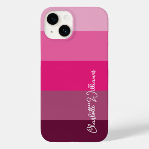 COQUE POUR iPhone 14 GORGEANT COULEUR ROSE STRIPE LINE NOM DU MOTIF