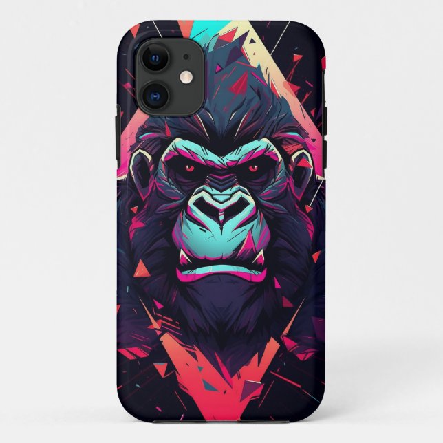Coques Case-Mate iPhone gorille Abstraite aux couleurs vives (Dos)