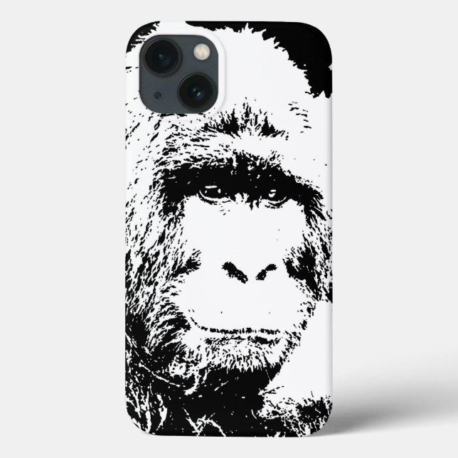 Coques Case-Mate iPhone Gorille noire et blanche (Verso)