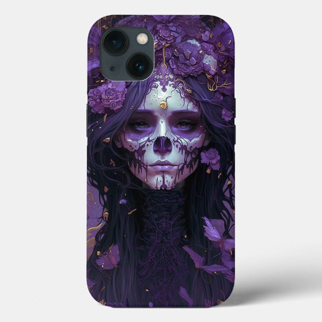 Coques Case-Mate iPhone Goth Skull Woman Dark Imaginaire Art (Verso)
