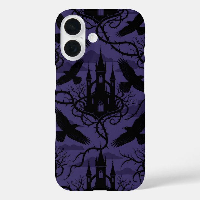 Coques Case-Mate iPhone Gothic Raven & Thorn Castle Pattern Phone Case (Verso)