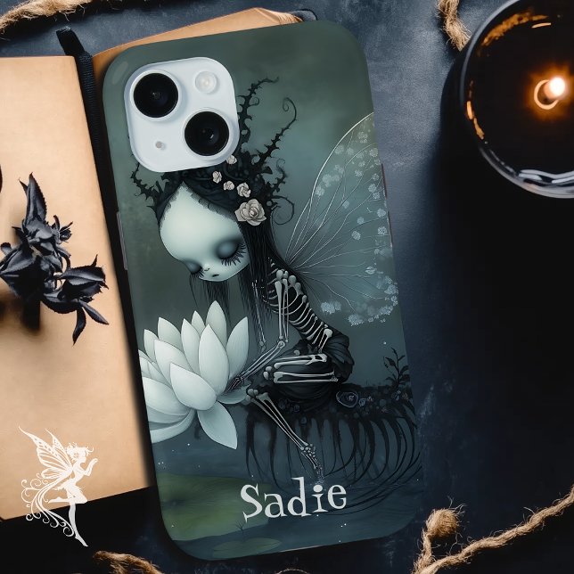 Coques Case-Mate iPhone Gothique Imaginaire foncé Fairy Skeleton Nom perso (Créateur téléchargé)