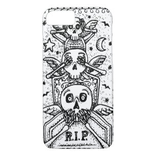 Case-Mate iPhone CASE GOTHIQUE NE VOYEZ PAS DE MAL, CEMETERY SKULLS TÉLÉ