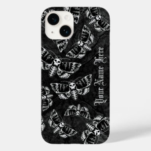 Coque Pour iPhone 14 Gothique personnalisée Mort Tête Buse Moth Gothiqu
