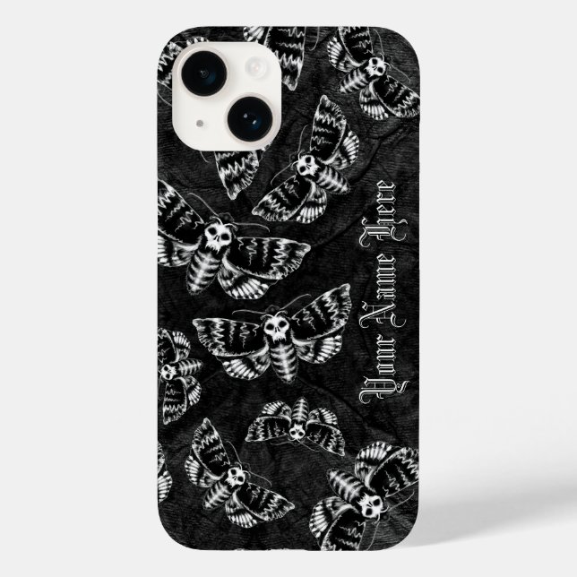 Coques Case-Mate iPhone Gothique personnalisée Mort Tête Buse Moth Gothiqu (Verso)