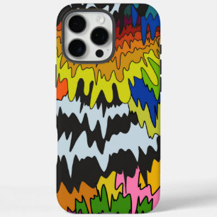 Coques iPhone 16 Pro Max Goutte de liquide coloré abstrait Rayure ondulée r