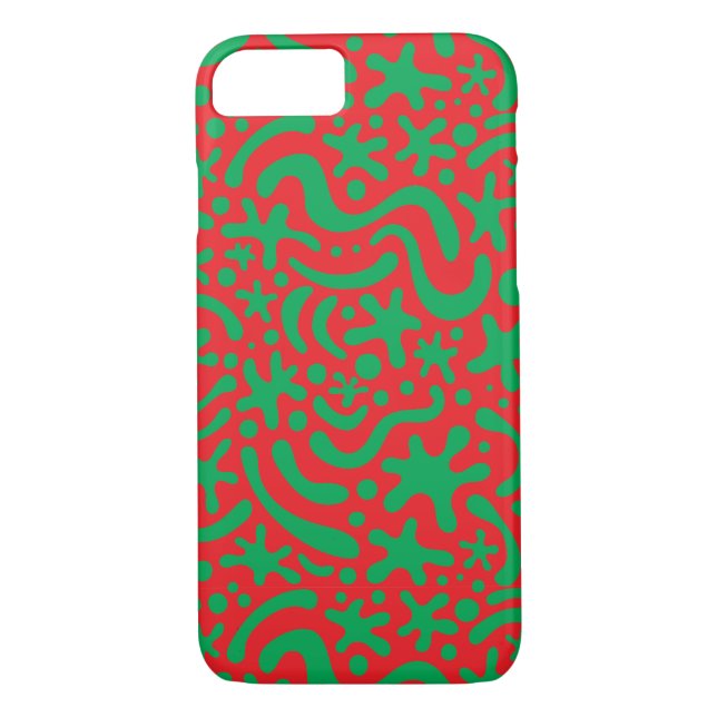 Coques Case-Mate iPhone Goutte et gribouillis fous de Noël (Dos)