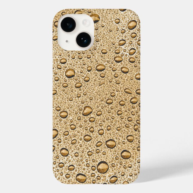 Coques Case-Mate iPhone gouttelettes d'eau d'or (Verso)