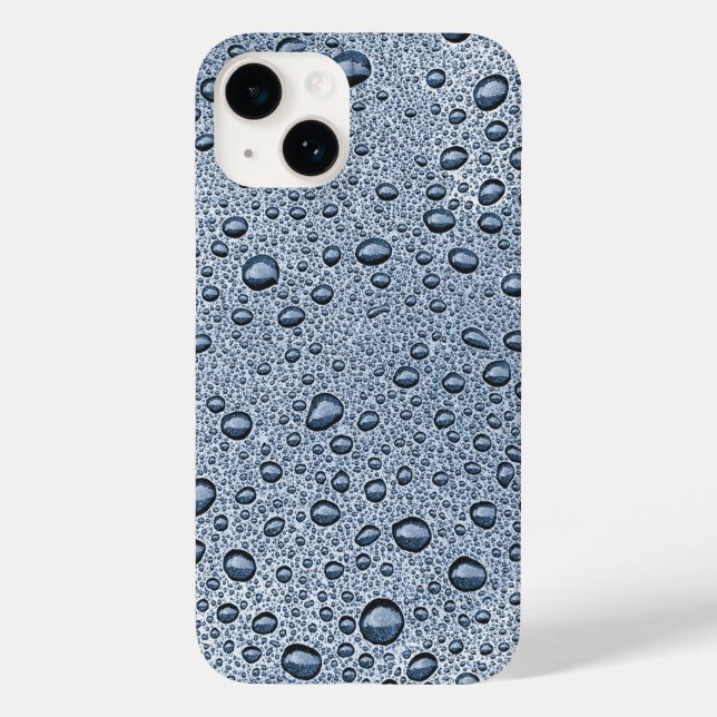 Coques Case-Mate iPhone gouttelettes d'eau gris de métal (Verso)