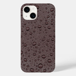 Coque Pour iPhone 14 Gouttelettes d'eau marron bordeaux