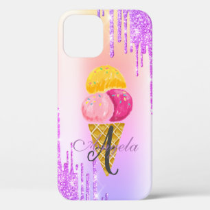 Case-Mate iPhone Case Gouttes de paillettes modernes, ombré, glace monog