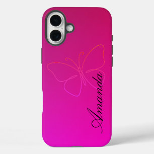 Coques iPhone 16 Plus Grace dans une ligne : Papillon Silhouette