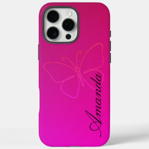 Coques iPhone 16 Pro Max Grace dans une ligne : Papillon Silhouette