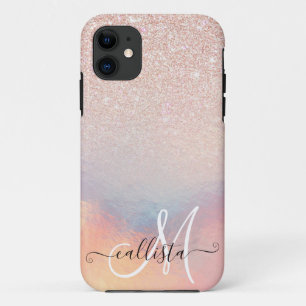 Case-Mate iPhone Case Gradient holographique de Rose Gold Glitter Irides