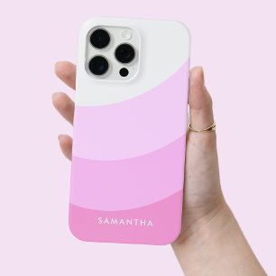 Coque iPhone 15 Pro Max Gradient rose personnalisé Nom moderne mignon fill