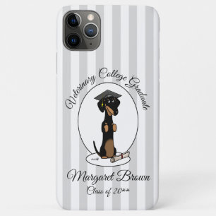 Case-Mate iPhone Case Graduation Dachshund Chien (noir & bronze) mignonn