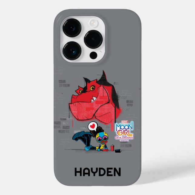 Coques Case-Mate iPhone Graffiti Lune Girl and Devil Dinosaur Peinture (Verso)