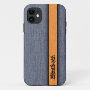 Etui iPhone Case-Mate Grain de bois fabuleux orange et gris