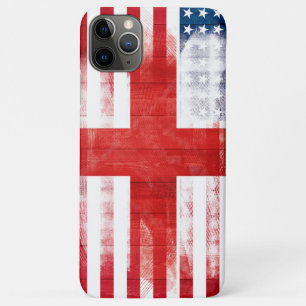 Case-Mate iPhone Case Grain en bois américain et Paintstrokes du drapeau