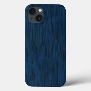 iPhone 13 Case Grains de bois brut apparence Arrière - plan Bleu