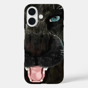 Coque Pour iPhone 16 Grand Chat Panther Noir