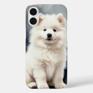 COQUES iPhone 16 PLUS GRAND CHIEN SAMOYEN BLANC FLUFÉ