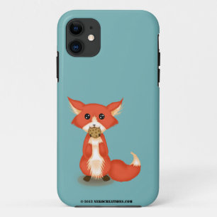 Case-Mate iPhone Case Grand Fox observé mignon mangeant un biscuit