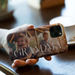 Coque iPhone 15 Pro Grand-mère   Chic Boho Letters & Photo