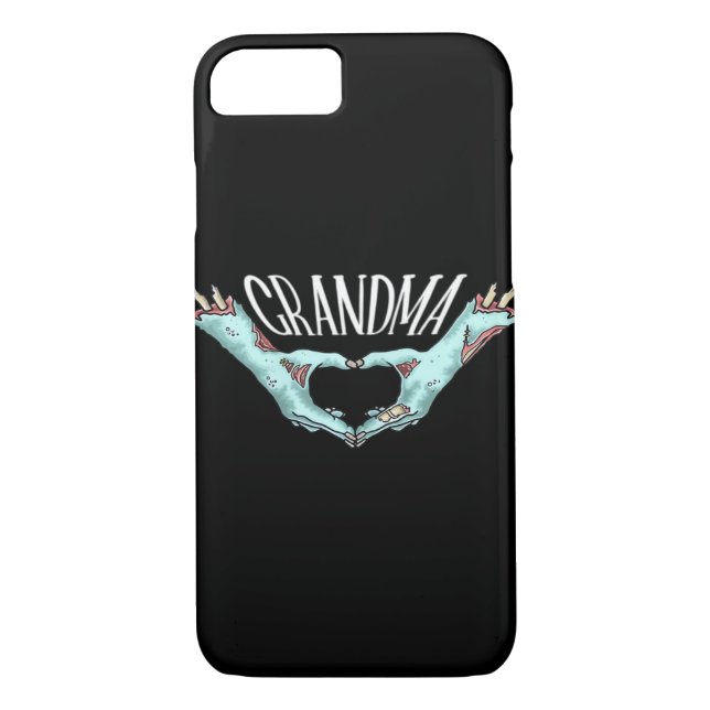 Coques Case-Mate iPhone Grand-mère Zombie Coeur main Halloween Costume fam (Dos)