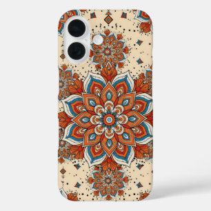 Coque Pour iPhone 16 grand motif mandala symétrique