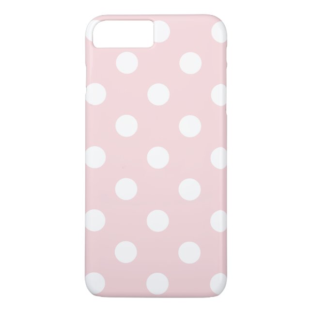 Coques Case-Mate iPhone Grand pois - blanc sur pâle - rose (Dos)