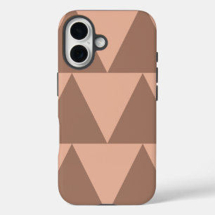Coque Pour iPhone 16 Grand Triangles géométriques Mocha Mousse Dusty ro