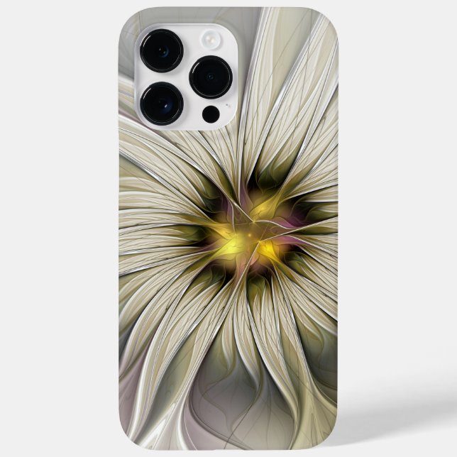 Coques Case-Mate iPhone Grande Fleur d'ivoire, Abstrait Art Fractal Modern (Verso)