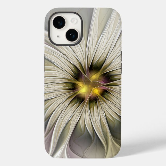 Coques Case-Mate iPhone Grande Fleur d'ivoire, Abstrait Art Fractal Modern (Verso)