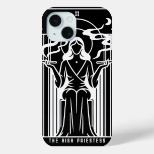 Coque Pour iPhone 15 Grande Prêtresse du Tarot Femme Fumant de l'Herbe 