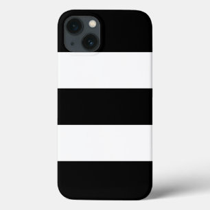 iPhone 13 Coque Grandes bandes noires et blanches